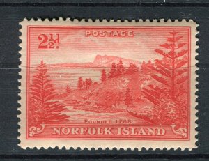NORFOLK ISLAND; 1947 early Ball Bay issue fine Mint hinged Shade of 2.5d. value