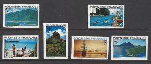 French Polynesia 1974 Lagoon Mountain Ship Imperf VF MNH (278-83)