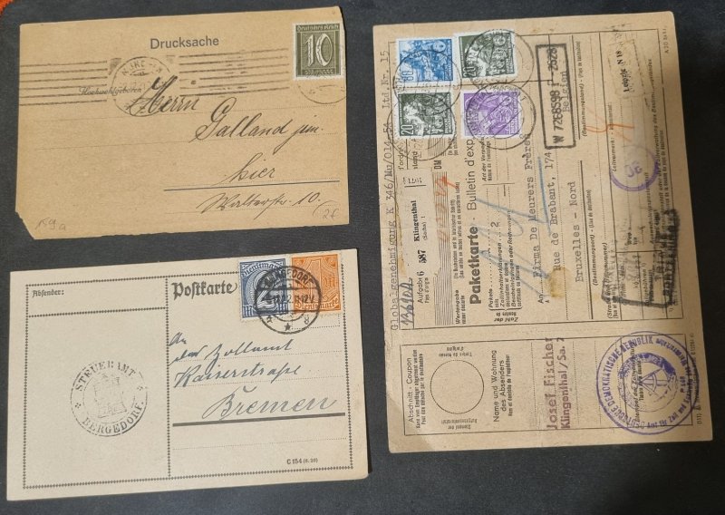 germany 3 postcards parcel inflation 1920s' - great items!!! #712