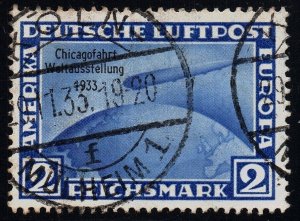 1933 Germany Zeppelin stamp Chicago flight used VF-XF  #C44 Michel #497 $250
