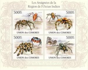 COMORES 2010 SHEET SPIDERS REGION INDIAN OCEAN ARAIGNEES INDIEN cm10126a