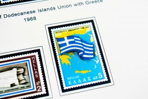 COLOR PRINTED GREECE [KINGDOM] 1945-1973 STAMP ALBUM PAGES (66 illustr. pages)