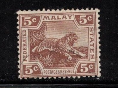 FEDERATED MALAY STATES Scott # 59 Unused NO GUM - Tiger