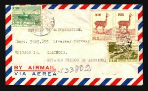 Peru 1958 Airmail Cover to USA - Z14607