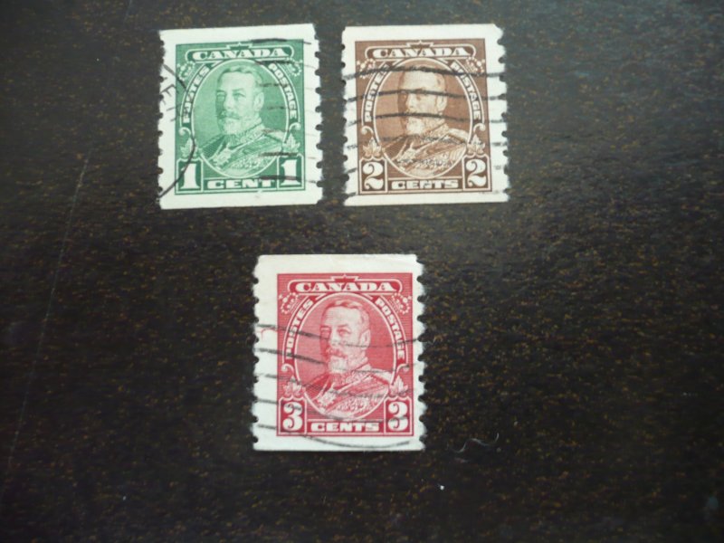 Stamps - Canada - Scott# 228-230 - Used Set of 3 Coil Stamps