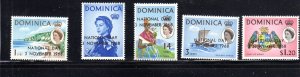 DOMINICA #228-230 1968 OVPRTD (NATIONAL DAY) MINT VF NH O.G