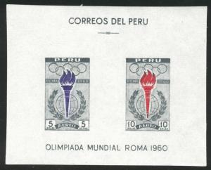 PERU Scott C173a MNH** 1960 Rome Olympic mini sheet