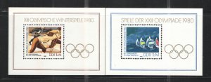 Germany - GDR/DDR 1980 Sc# 2066 & 2121 MH F - Souvenir sheets