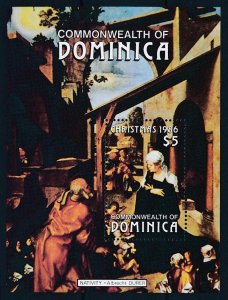 [105769] Dominica 1986 Christmas Art paintings Durer Souvenir sheet MNH