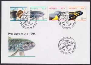 Switzerland - 1995 - Scott #B609-B611 - FDC - Christmas Water fauna