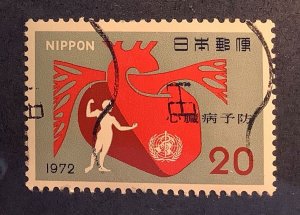 Japan 1972 Scott 1112 used - 20y,  World Heart Month