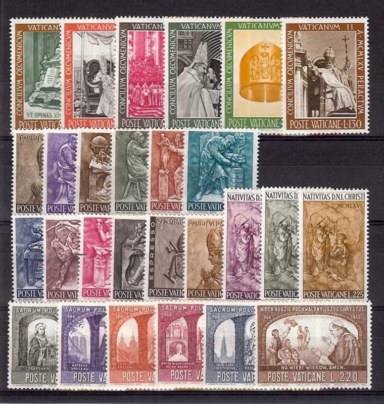 1966 Vatican City - Sc#423-447 - Complete year set - MNH