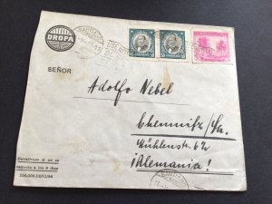 Chile 1936 multi stamps censor postal cover to Chemnitz 62602