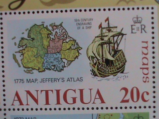 ​ANTIGUA-1975-SC# 382a  MAPS OF ANTIGUA- MNH S/S -VF WE SHIP TO WORLD WIDE