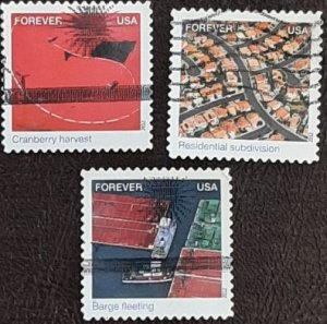 US Scott # 4710j+k+l;: three used (45c) Earthscapes, 2012; XF ;off ppr