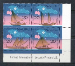 Nauru 1975 South Pacific Commission, outrigger canoes blk4 MUH