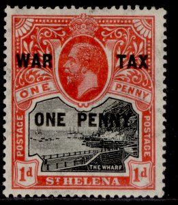 ST. HELENA GV SG87, 1d + 1d black & scarlet, M MINT.