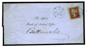 GB IRELAND Cover BLUE NUMERAL *438* Tullamore Co.Offaly 1852 {samwells}487b