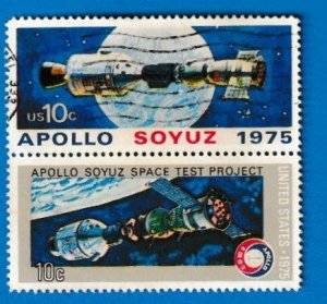 US SCOTT#1569-70 1975 APOLLO SOYUZ SE-TENET PAIR - USED