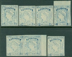 EDW1949SELL : NEW SOUTH WALES 1852-55 Scott #14 All appears to be reprints VFMNG