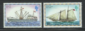 Falkland Islands Scott 262,269 Unused HOG - 1978 Mail Ships, No Dates-SCV $0.85