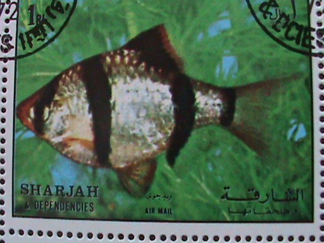 SHARJAH-1972 UNDER WATER WORLD- LOVELY TROPICAL FISHES-CTO S/S -VERY FINE