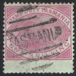 TASMANIA 1880 PLATYPUS 1/- STAMP DUTY POSTAL USED