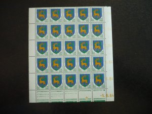 Stamps - France - Scott# 1092 - Mint Never Hinged Sheet of 25 Stamps