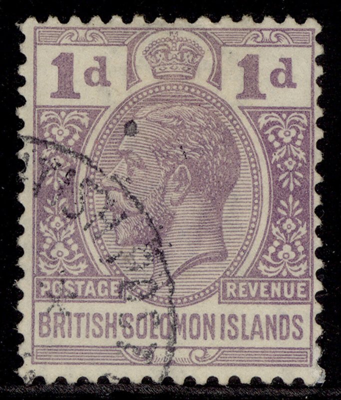 BRITISH SOLOMON ISLANDS GV SG41, 1d dull violet, FINE USED.