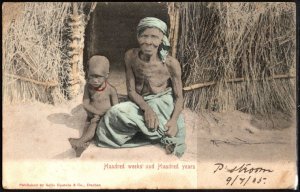 Vintage South Africa Postcard Hundred Weeks And Hundred Years Native Woman Child