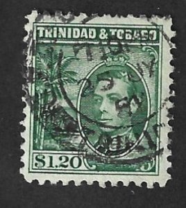 TRINIDAD & Tobago #60 Used $1.20  George VI SON Cancel  2019 SCV = $2.00