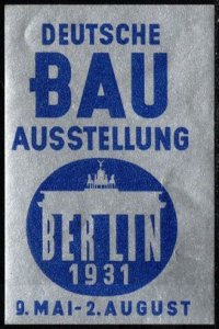 1931 Germany Poster Stamp German Construction Exhibition Berlin May 9-August 2