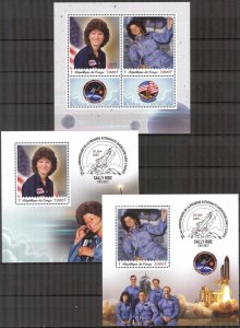 Congo 2018 Space Sally Ride 3 S/S MNH