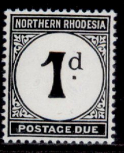 NORTHERN RHODESIA QEII SG D1a, 1d black, NH MINT. Cat £30. CHALKY