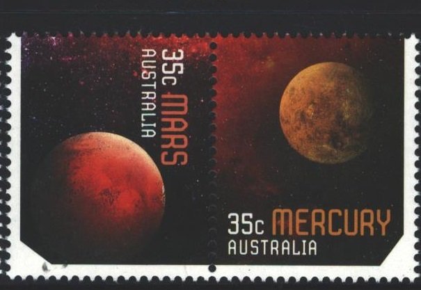 Australia 35c Mars and Mercury Used Pair