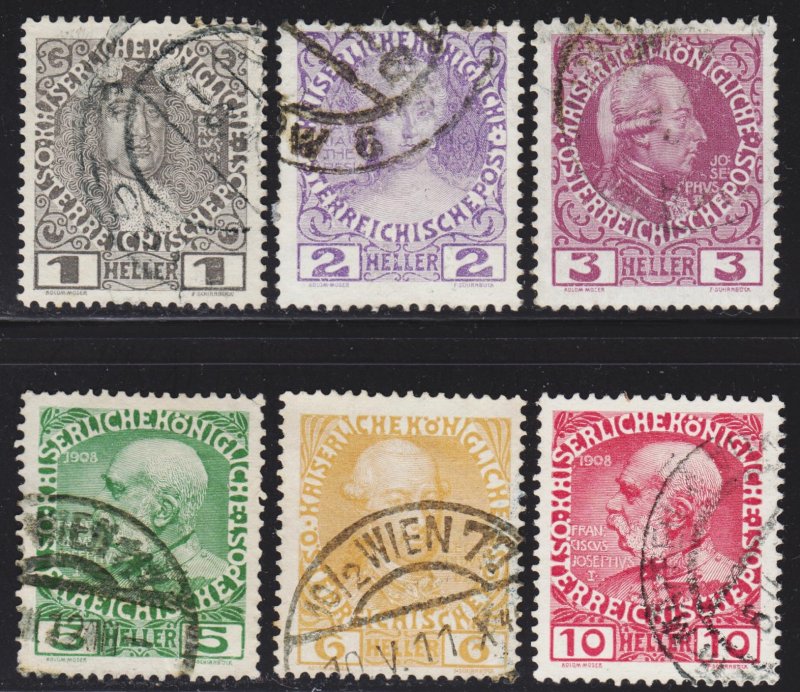 Austria Scott 110a-15 F to VF used.