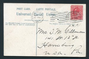 1907 White Star Line Oceanic - Liverpool, England Sea Post to Harrisburg, PA