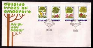 SINGAPORE Sc# 243 - 246 USED FVF Set4 on FDC Wayside Trees