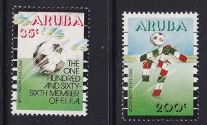 Aruba  #59-60  MNH  1990    Football world cup soccer  Italy