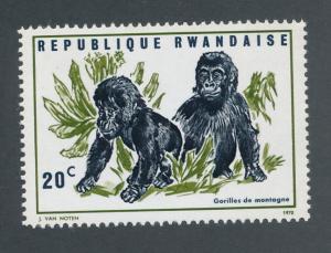 Rwanda 1970 Scott 359  MNH - 20c, Gorillas