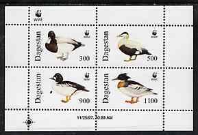 DAGESTAN - 1997 - WWF Ducks - Perf 4v Sheet -Mint Never Hinged-Private Issue
