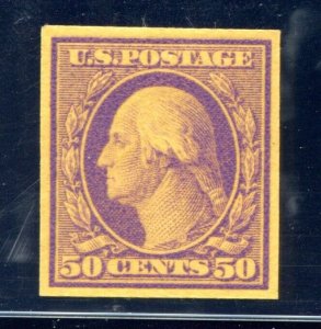 US SCOTT #341TC1ag Trial Color Large Die Proof Violet On Yellow