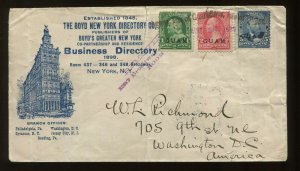 Guam Scott 1, 2 & 5 on Illustrated Cover w/Mil Sta No 1 Manila, Phil. Isl Bkstmp