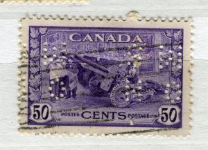 CANADA; 1942-48 early GVI issue OFFICIAL PERFIN issue fine used 50c. value