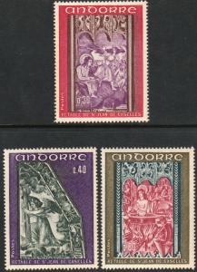 ANDORRA-FRENCH 199-201 IMAGES FROM THE ALTAR OF ST JOHN. MINT, NH. (209)