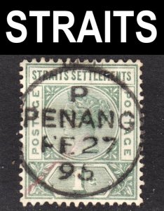 Malaya Straits Settlements Scott 83 VF used Splendid SON Penang period dated cds