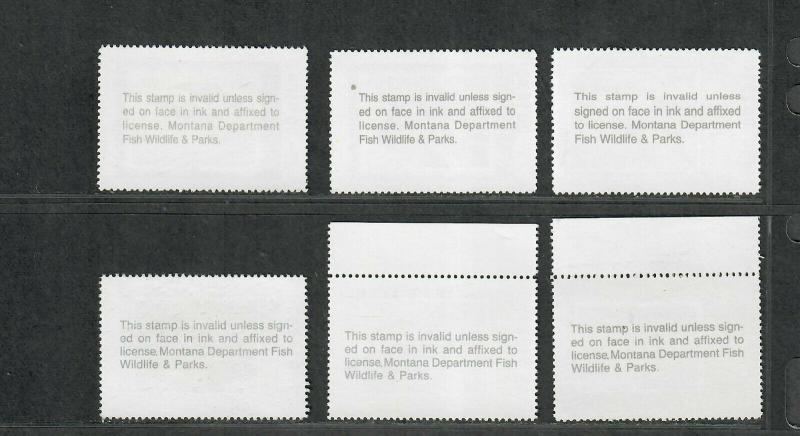Montana Sc#41-46 M/NH/VF, State Duck Stamps, Cv. $42