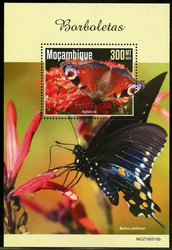 MOZAMBIQUE 2019 BUTTERFLIES SOUVENIR SHEET MINT NEVER HINGED