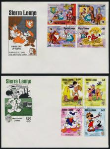 Sierra Leone 729-38 FDC's Disney, Rumpelstiltskin, Mark Twain, Brothers Grimm