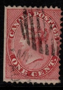 CANADA SG30 1859 1c DEEP ROSE WITH STRAIGHT CUT DOWN EDGE AT LEFT USED